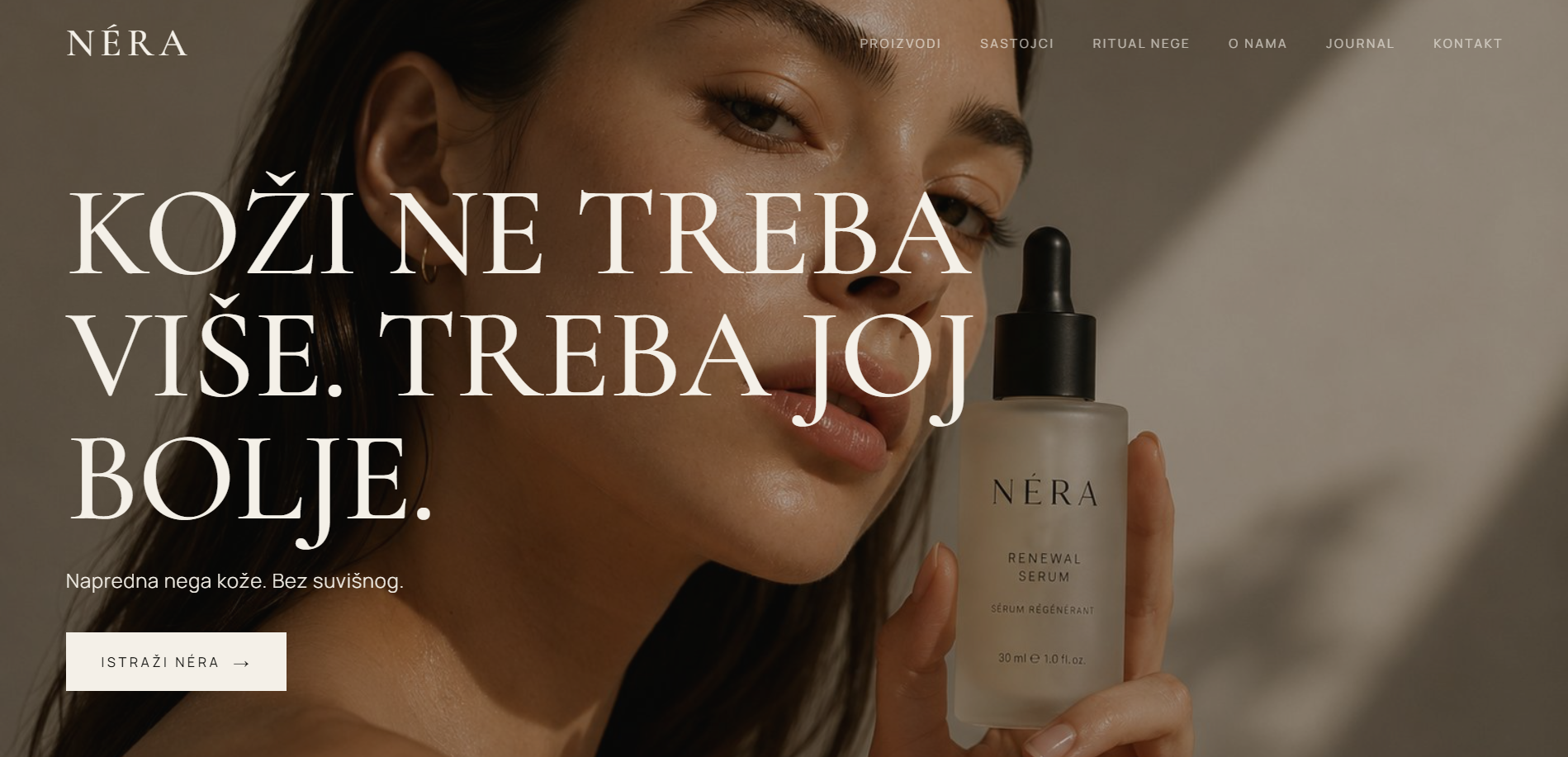 Sajt brenda nege kože Néra — rad MD Digital